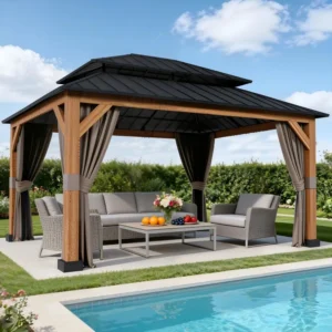 15 Ft. W x 13 Ft Aluminum Hardtop Patio Gazebo